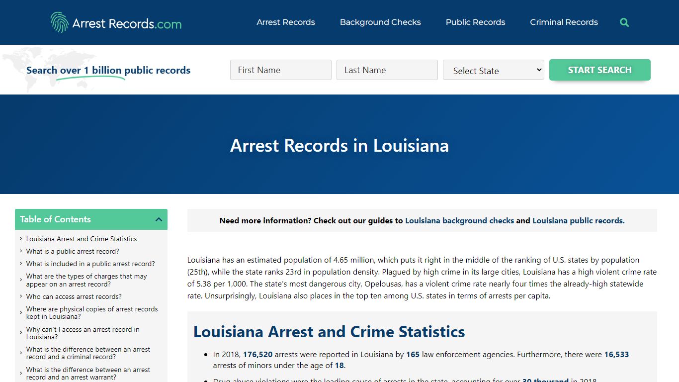 Louisiana Arrests Records - Criminal, Warrant and Background Check Data ...