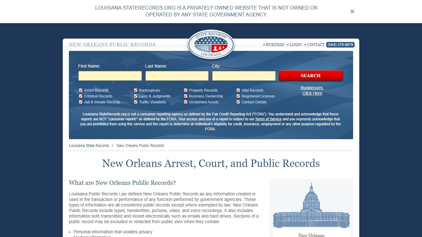 New Orleans Arrest and Public Records | Louisiana.StateRecords.org